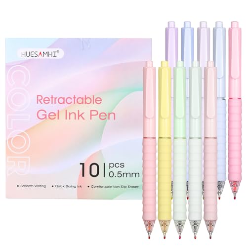 gel pens,10pcs 0.5mm Quick Dry Retractable Pens Fine Point Gel Ink for Writing, Ideal Office School Desk Accessories Gift - color: 10pcs