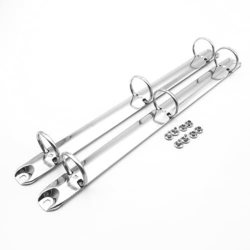 2Pcs Metal Standard Letter Size Notebook 3-Ring Binder Mechanism Replacement Kit，3 O Rings,Loose Leaf Binding Spines Combs for Personal Organizers Planners (25mm with Double Cap Rivets) - color: Silver 25mm With Double Cap Rivets