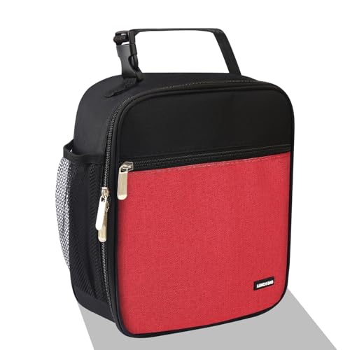 Lovoeo Lunch box Lunch bag for men women Insulated Lunchbox Lunch bags for Work Picnic Travel (Thicken hot red) - color: Thicken hot red
