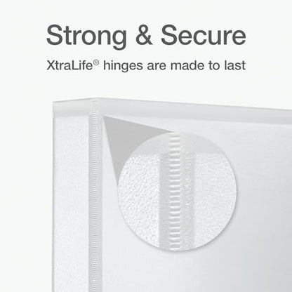 Oxford Ring Binders,1" Round Ring Binders,View Binder,Covers on 3 Sides,XtraLife Hinge,Non-Stick,PVC-Free,White,225 Sheet Capacity (1002512),(Pack of 12) - color: White, size: 1 Inch (Pack of 12)