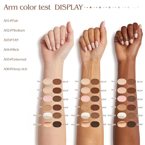 Contour Highlighter Stick，2-in-1 Dual-Ended Cream Bronzer & Highlighter Sticks Pen for Face Body Contouring Makeup- Buildable，Waterproof, Easy to Apply Suitable for Beginners，01Nuetral Nude + Beige - color: A01#Fair