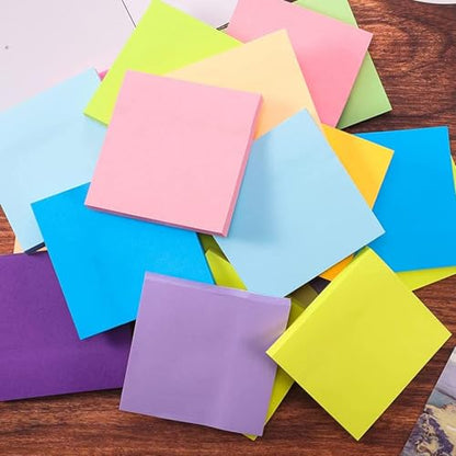 Dzrige Sticky Notes Self-Stick Notes Sticky Note Pads Bulk Bright Color Sticky Notes for Office, Meeting, Notebook, School, Home Supplies, 3x3 Inches 8 Pads 400 Sheets