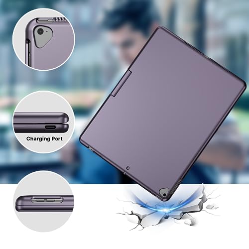 edaiser Swivel Keyboard Case iPad 10.2" (9th 8th 7th), Air 3rd Gen Purple | 360 Degree Rotatable Protective Cover with Pencil Holder | Multi-Touch Trackpad, RGB Backlit | Flexible Adjustable View Angle - color: Metallic Purple, size: iPad 10.2"(9th-7th)&