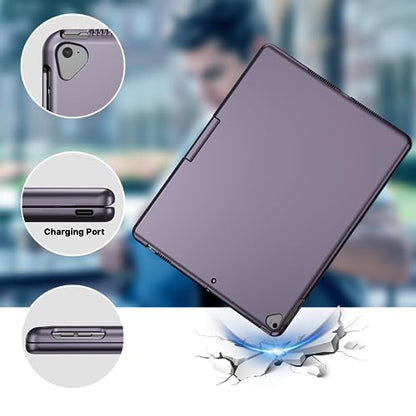 edaiser Swivel Keyboard Case iPad 10.2" (9th 8th 7th), Air 3rd Gen Purple | 360 Degree Rotatable Protective Cover with Pencil Holder | Multi-Touch Trackpad, RGB Backlit | Flexible Adjustable View Angle - color: Metallic Purple, size: iPad 10.2"(9th-7th)&