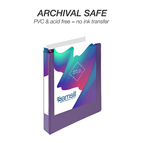 Samsill Durable 1 inch 3 Ring Binder, D Ring Binder, 100% Recycled Chipboard, Purple - color: Purple, size: 1 Pack, style: 1 Inch
