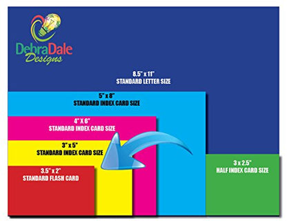Debra Dale Designs - 3" x 5" Blank Index Cards - White - 200 Cards - Study System Box with Bright Cardstock Dividers - Extra Heavy 326 gsm Tag Card Stock - style: 3 x 5 Blank Unpunched