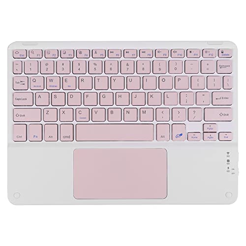Wireless Bluetooth Keyboard, Ultra Slim Rechargeable Portable Cordless with Touchpad 10 Inch Wireless Keyboard for iOS Android Windows Mobile Phones Laptops Tables Student Children Kids Gift(Pink) - color: pink