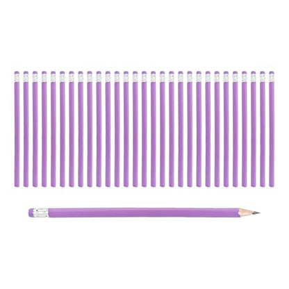 pson 30Pcs HB Graphite Pencils with Erasers, Unsharpened Round Triangular Grip Pencils for School, Office, Drawing, Sketching, and Writing(Purple) - color: Purple