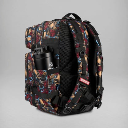 WOLFpak 45L Athletic Gym Backpack - Durable 1000D Waterproof Oxford Material with MOLLE Webbing, Laptop Pocket - color: Deadly Sharp