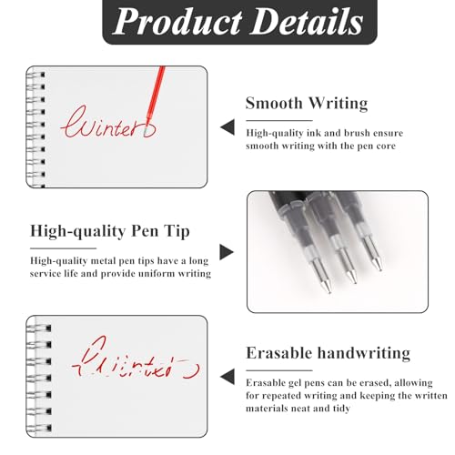 0.7 mm Erasable Gel Ink Pen Refills Compatible with Frixion Friction, Smooth Writing Multicolor Retractable Fine Point Pen Refill for School Office Home Art (Blue &Black &Red, 24) - style: Blue &Black &Red