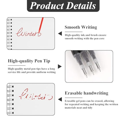0.7 mm Erasable Gel Ink Pen Refills Compatible with Frixion Friction, Smooth Writing Multicolor Retractable Fine Point Pen Refill for School Office Home Art (Blue &Black &Red, 24) - style: Blue &Black &Red