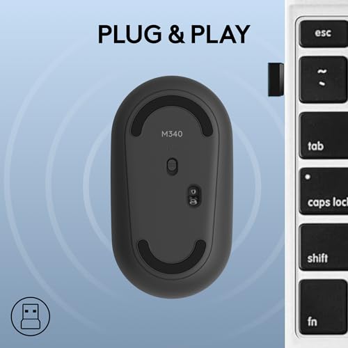 Logitech M340 Wireless Mouse with Limited Edition Prints, USB Receiver and Silent Clicks, Portable Wireless Mouse for Laptop, PC, Windows, Chrome, Surface – Blue Galaxy - color: Blue Galaxy
