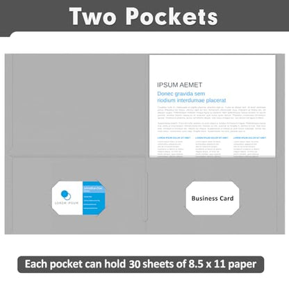 Two Pocket Folders, PANDRI 30 Pack 2 Pocket Folders, Letter Size Paper File Folder for School Office Home Business, Gray - color: Gray