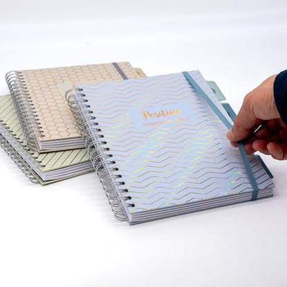 Pukka Pad Haze B5 Notebook – Pack of 3 Wirebound Notebooks with 5 Repositionable Dividers with Storage Pockets and Tabs for Organisation and Personalisation – 200 Pages, 100 Sheets of 80GSM Paper - color: Haze
