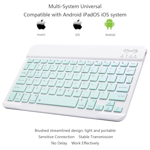 Ultra-Slim Bluetooth Keyboard Portable Mini Wireless Keyboard Rechargeable for Apple iPad iPhone Samsung Tablet Phone Smartphone iPadOS iOS Android (10 inch Green) - color: 10 inch Green