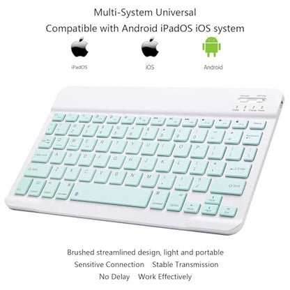 Ultra-Slim Bluetooth Keyboard Portable Mini Wireless Keyboard Rechargeable for Apple iPad iPhone Samsung Tablet Phone Smartphone iPadOS iOS Android (10 inch Green) - color: 10 inch Green