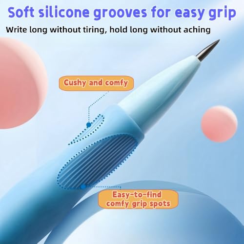 2.0mm Mechanical Pencil for Kids: Fat Grip Handwriting Pencil with 14 Leads | Soft silicone grip, built-in sharpener and 14 break-resistant 2.0mm leads for preschool handwriting, drawing and beginners. - style: 6 pack