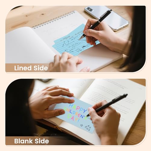 Index Cards 3x5 Inch, 300sheets, Flash Cards,Ruled Lined Blue Note Cards Paper For Studying, Schools Supplies, College, Office And Home Organization, Note Taking Supplies - color: Blue