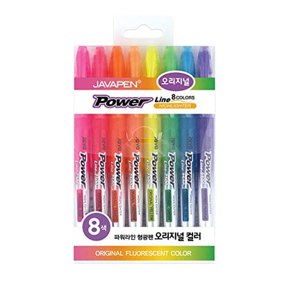 JVPEN Highlighters – 8-Pack Pastel & Vivid Colors, No Smudge & No Bleed, 4mm Chisel Tip, Smooth Pigment Ink, Includes Carry Case – Ideal for Notes, Journaling, School & Office