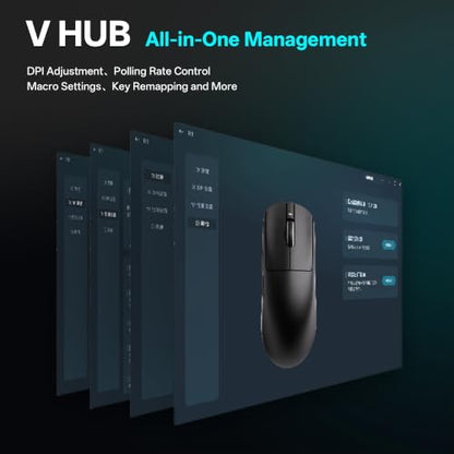 ATK VXE Dragonfly R1 Pro Wireless Gaming Mouse, PAW3395 Sensor, DPI up to 26,000, 48g Lightweight, 75 Hr Battery Life, Smooth ice-Feel Coating, Dual-Mode 2.4G/Wired - Black - color: Black, style: R1 Pro