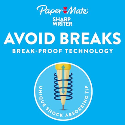 Paper Mate SharpWriter Mechanical Pencils, 0.7mm, HB #2, Yellow, 12 Count - size: 12 Count (Pack of 1), style: 12 Count Yellow