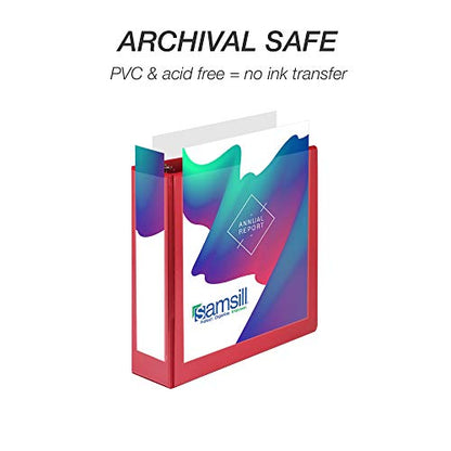 Samsill 3 Inch 3 Ring Binder, Economy Round Ring, Clear View Cover, 550 Sheet Capacity - for School, Home, Office - Ruby Red - color: Red, size: 1-Pack, style: 3-Inch