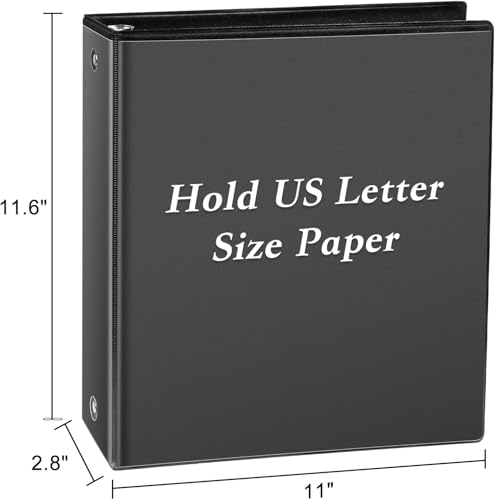 CIXILDTS 2-inch Round Ring Binder, Durable 2" 3 Ring Binder Fit Letter Size Paper, Black, 24-Pack - color: Black, size: 2", style: 24-Pack