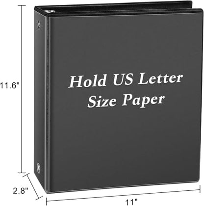 CIXILDTS 2-inch Round Ring Binder, Durable 2" 3 Ring Binder Fit Letter Size Paper, Black, 36-Pack - color: Black, size: 2", style: 36-Pack