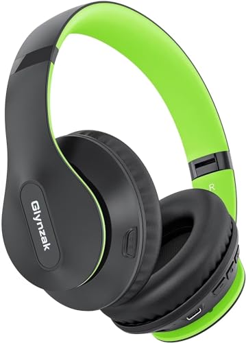 Wireless Bluetooth Headphones Over Ear 65H Playtime HiFi Stereo Headset with Microphone and 6EQ Modes Foldable Bluetooth V6.0 Headphones for Travel Smartphone Computer Laptop - color: Green