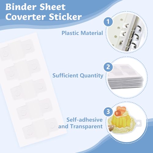Refillable A5 Binder 6 Ring Cover for Planner Journal Budget Notebook Making with 300 PCS Binder Sheet Converter Sticker, Loose Leaf Cover with 20mm Inner Diameter Ring (Perforated-Beige)