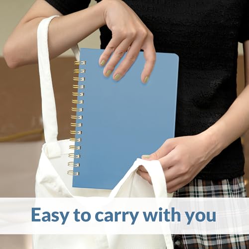 SUNEE Journaling Notebooks, A5 Lined Spiral Notebook for Women, 146 Pages College Ruled Hardcover Notebook for Work, Note Taking, Journaling and Office School Supplies, A5 - Haze Blue - color: Haze Blue