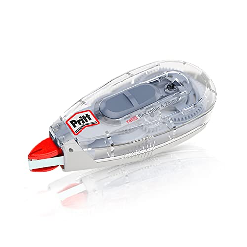 Pritt Correction Roller Refill Flex Roller Midway, 12 + 4 Rollers in Display, Easy Refillable, Retractable Flexible Tip, Push & Pull Function, Width 4.2 mm, Length 12 m, 9H PRR4M