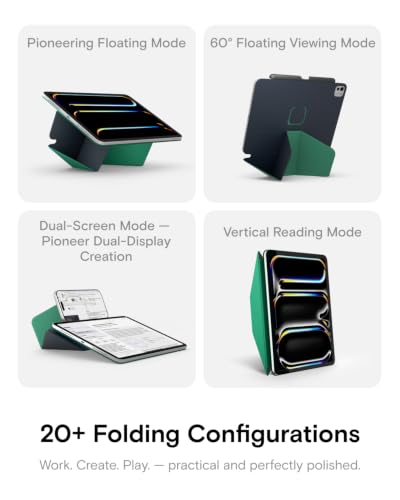 MOFT Dynamic Folio Case for iPad Air 11" (M4 2026 / M3 2025 / M2 2024) & iPad Air 10.9-inch 5th 4th Generation 2022 2020, Slim Magnetic Stand Case with 20+ Viewing Angles,Navy Blue x Oz Green - color: Navy Blue x Oz Green, size: iPad Air 11"(M4 2026/M3 20