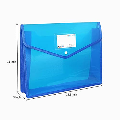 YoeeJob Plastic File Folders Legal Size 2 Pcs, Expandable Document Folder with Snap Button Closure, A4 Expanding File Wallet Envelopes Pouch with Label Pocket, Blue - color: Blue, size: 2 Pack