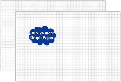(2-Pack) Graph Paper Pad - 24" x 36" Large Graph Paper, 50 Sheets/100 Pages, 4"x4" Ruled Grid Paper for Engineer Architect Designer Mathematician Draftsmen Sketch House Commercial - size: 2-Pack