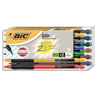 Matic Grip Mechanical Pencil, Assorted Barrel, 0.7 mm, 12/Pack