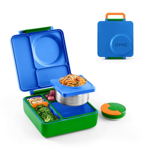 Omie OmieBox Kids Insulated Leakproof Bento Lunch Box with Food Jar (Monster Blue) - color: Monster Blue