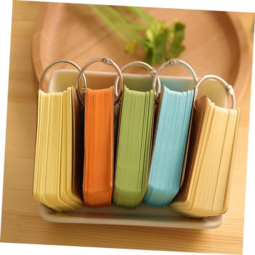 5pcs Metal Binder Ring Flash Cards for Studying Blank Index Note Cards Portable Words Memory