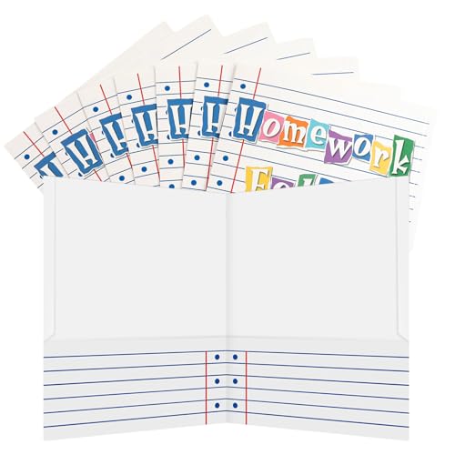 Eaasty 24 Pcs Homework Folders Back to School Take Home Folders Composition Notebook 2 Pocket Organanizer Student Homework Paper File Folder for Classroom Classwork Office School Teachers Educational
