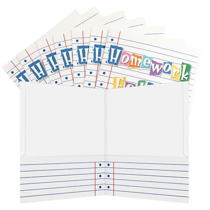 Eaasty 24 Pcs Homework Folders Back to School Take Home Folders Composition Notebook 2 Pocket Organanizer Student Homework Paper File Folder for Classroom Classwork Office School Teachers Educational