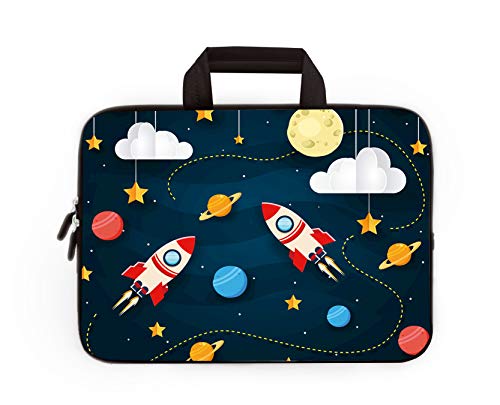 Universal 7~9 inch Kids Tablet Portable Neoprene Zipper Carrying Sleeve Case Bag Fits 7" 8" 8.5" 8.9" 9" iPad Mini 5 4 3 2 1, Galaxy Tab A 8.0 (Rocket) - color: Rocket