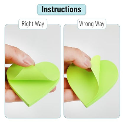 Mr. Pen- Heart Sticky Notes, 2.8"x2.85", 12 Pads, 720 Sheets, Bright Color | Heart Shaped Sticky Notes Bulk, Cute Self-Stick Note Pads, Perfect for Office, School, Home, Study & Organization - color: Bright