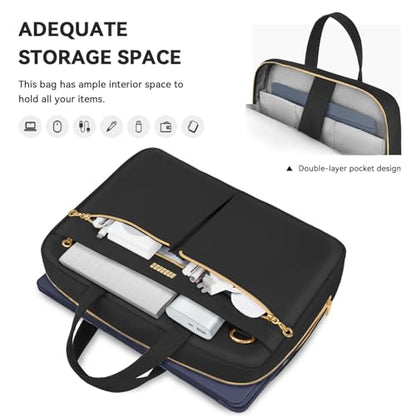 Ferkurn 15.6 16 Inch Laptop Case Bag for Women Men Compatible with MacBook Pro M5/HP OmniBook Omen Envy/Lenovo Yoga IdealPad/Dell Pro Inspiron, Carrying Briefcase Computer Messenger Bag Case, Black - color: Black, size: 15-15.6 inch