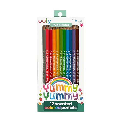 Ooly Yummy Yummy Fruit Scented Colored Pencils Set of 12 - Pre-Sharpened Scented Colored Pencils for Kids with Fruity Aromas - Non-Toxic Scented Pencils, Ages 3 and Up - style: Yummy Yummy Pencils