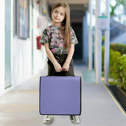 1.5 Inch 3 Rings Office Binder Organizer with Handle and Removable Shoulder Strap Multi-Pocket Portfolio Binder for Middle School Dark Purple - color: Dark Purple