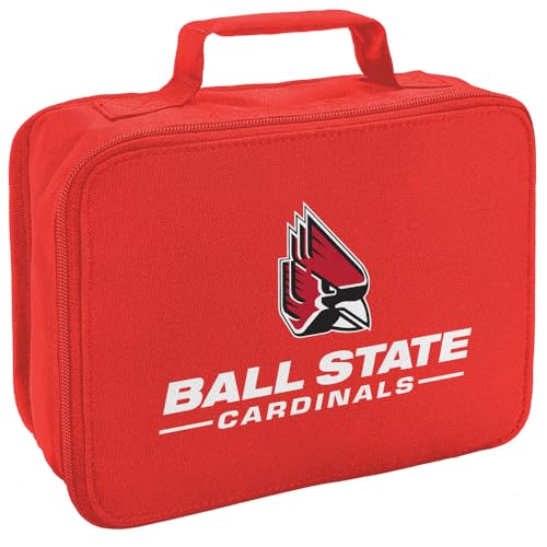 Campus Lab Ball State University Cardinals Primary Logo Insulated Soft Sided Lunch Box - Reusable Lunch Bag For School Office Work, BPA Free, Red - color: Ball State University