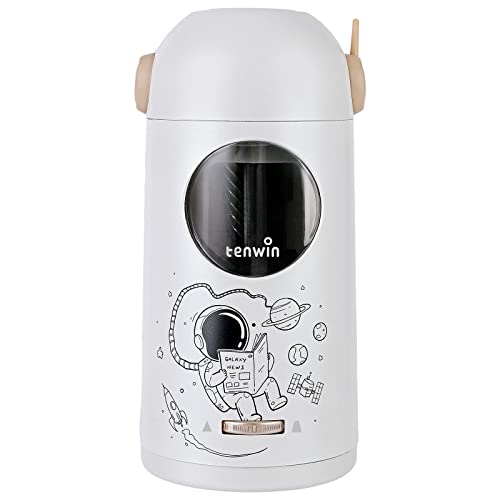 tenwin Rechargeable Electric Pencil Sharpener, Fully Automatic Pencil Sharpener for 7-11.5mm Pencils, Hands-Free Sharpener for Colored Pencils, Auto in&Out, Adjustable Pencil Nibs (Silver)