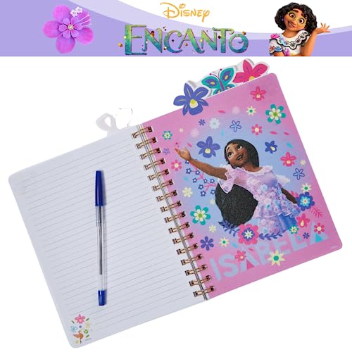 Disney Encanto Tab Journal Notebook, Spiral Bound, 96 Lined Pages, 8 x 7 inches, Purple - style: Encantto