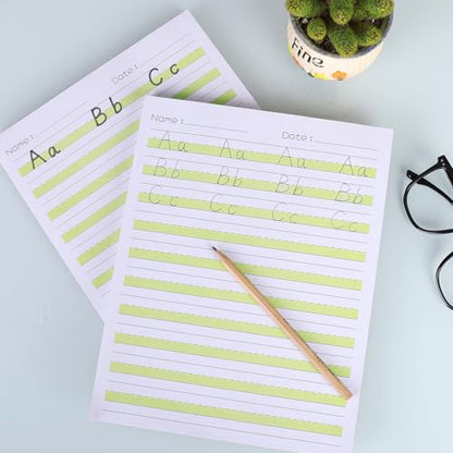 zmybcpack 2 Pack 8.5" x 11" Highlighted Write Beginner Paper for Kids | Handwriting Paper for Kids Letter Positioning (100 Sheets Each Pack, Double Printed)