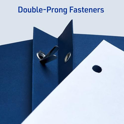 Avery Two Pocket Folders with 3 Prong Fasteners, Holds 70 Sheets, 25 Blue Folders (47975) - color: Dark Blue